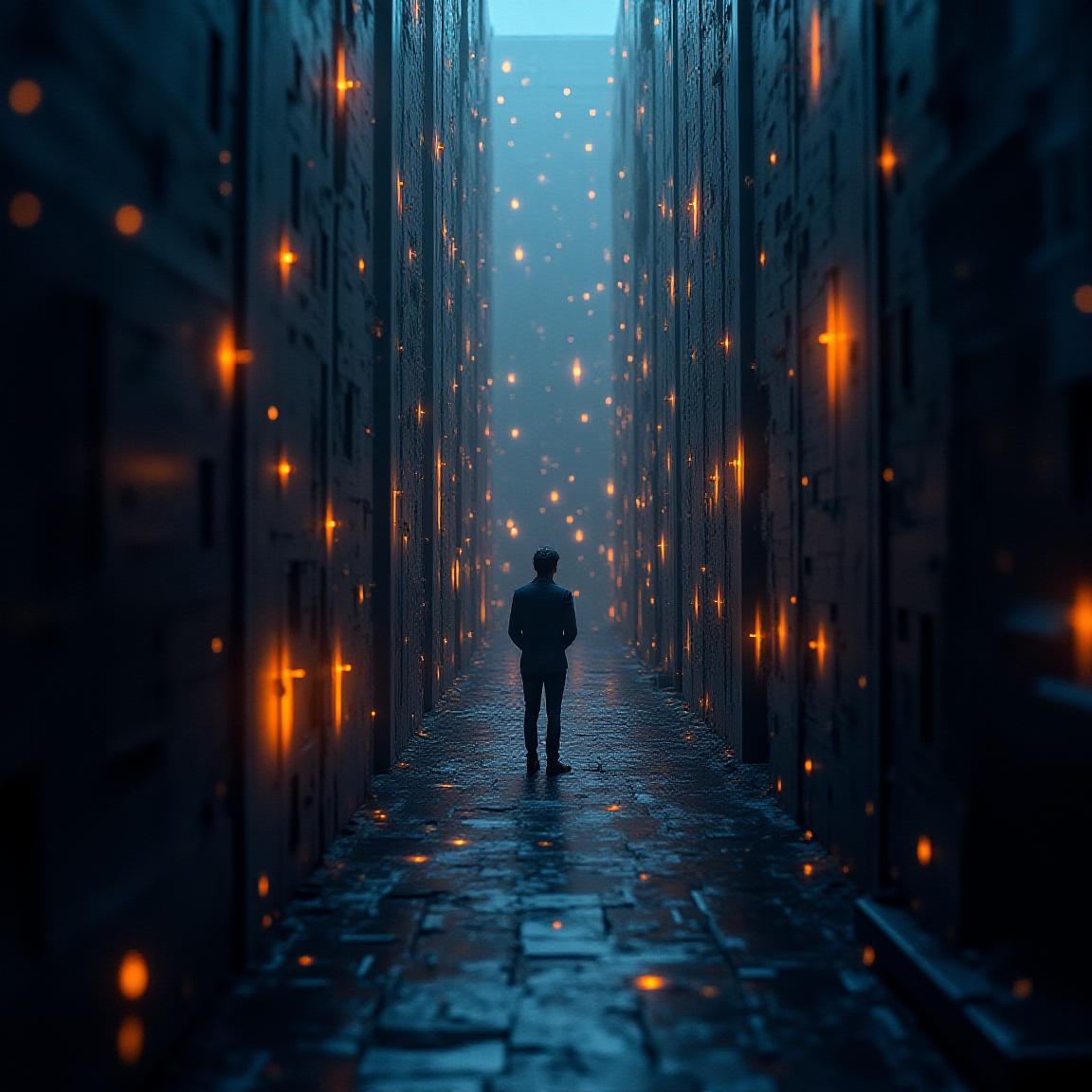 Interconnected professionals and talent nodes in a bold, raw style